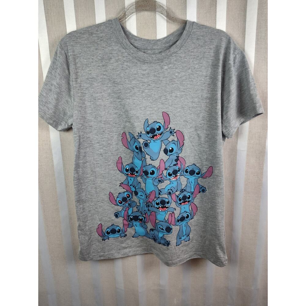 Lelo And Stitch Gray Stitch Pyramid T-shirt Size Medium Unisex Paper Thin